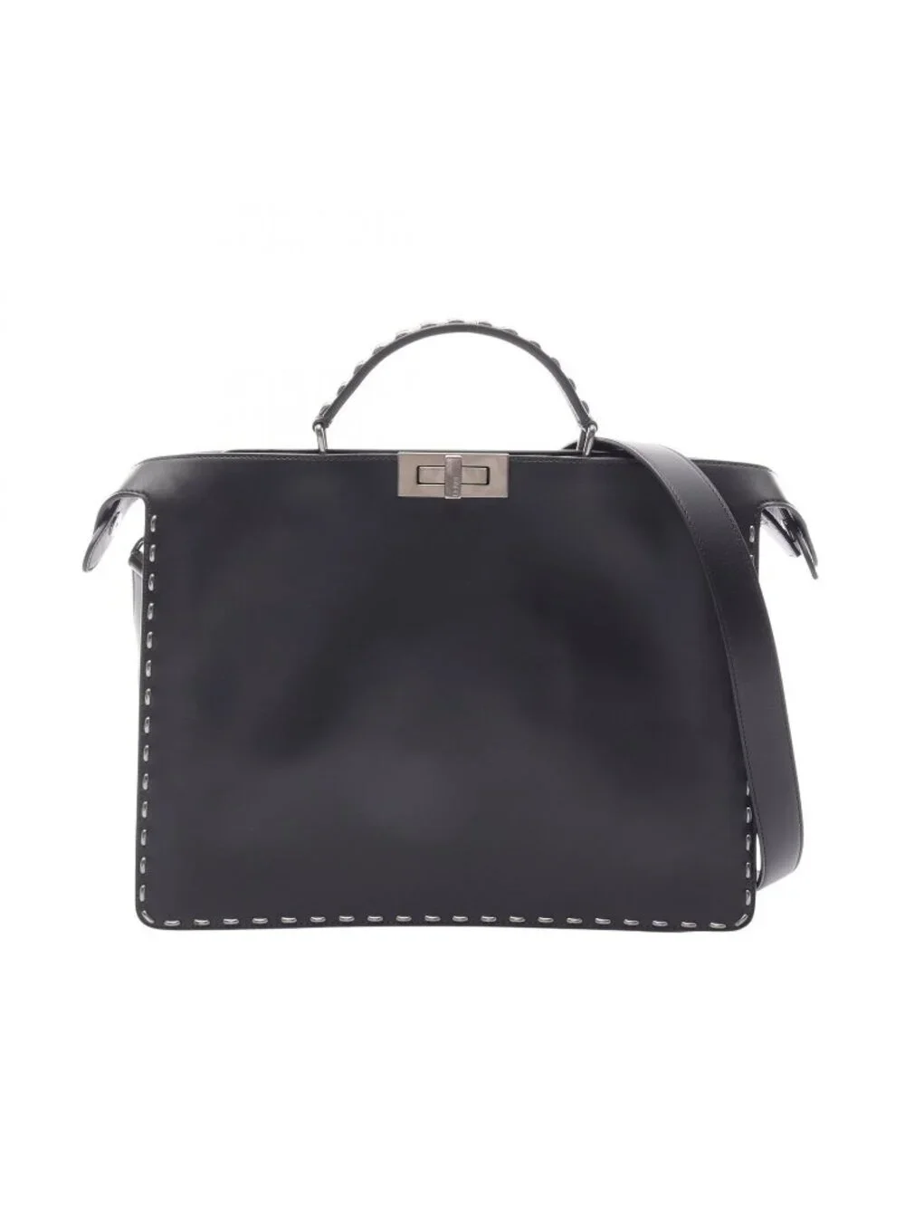 Fendi Handbag Peekaboo ISeeU 2-Way Black Leather